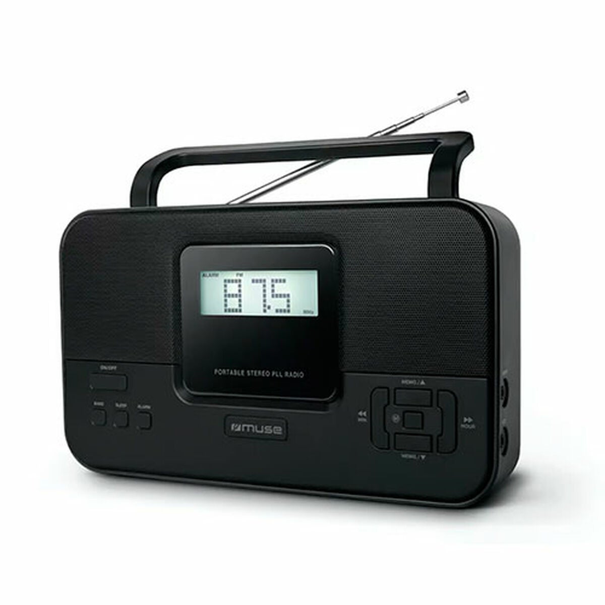 Radio PLL con 20 presintonías portátil Muse M-087 MB | FM stereo/MW(AM), a AC DC, Negro