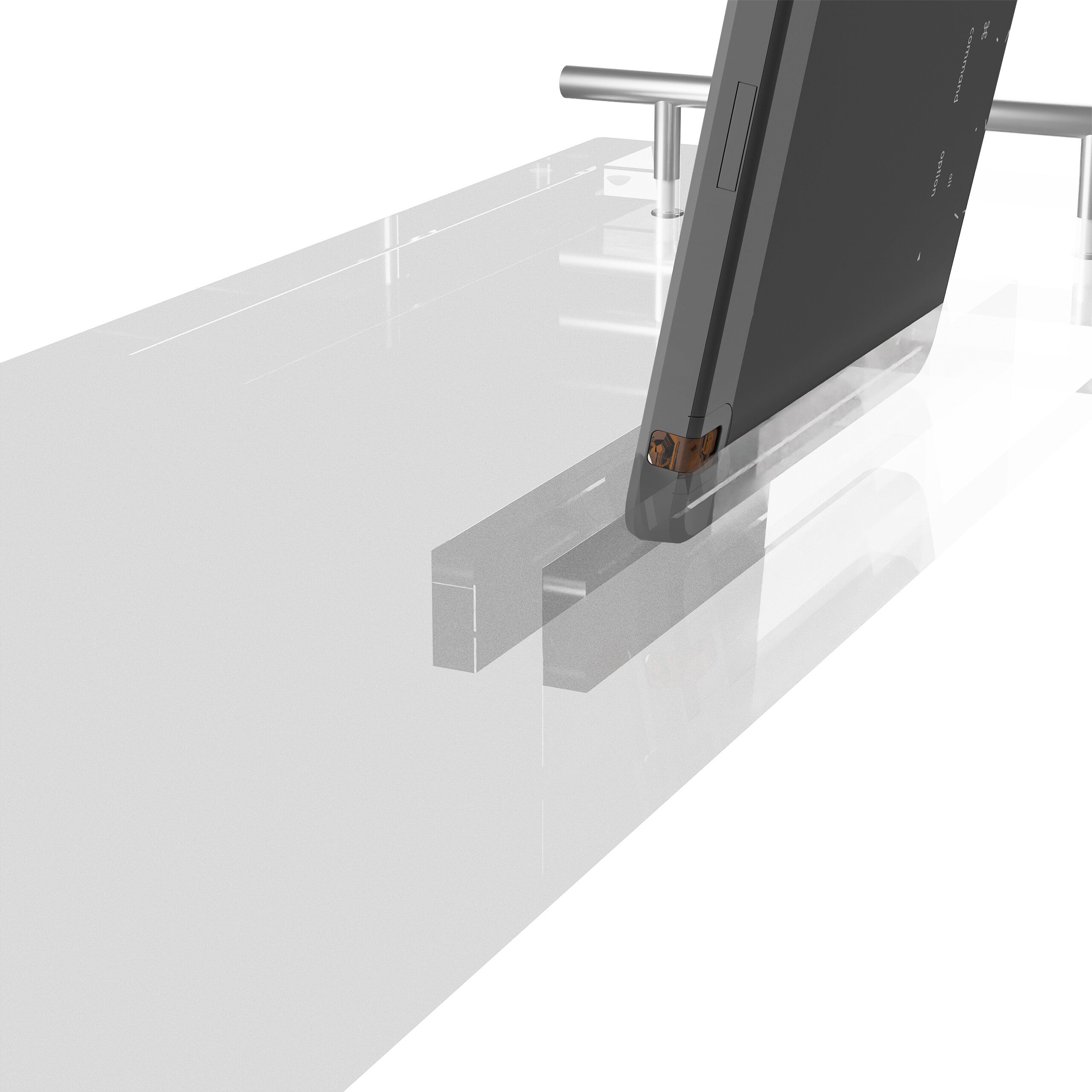 Plateau de baignoire, acrylique, avec poignées, emplacement pour un bouquin, L x P : 68 x 23 cm, transparent, Relaxdays - 6