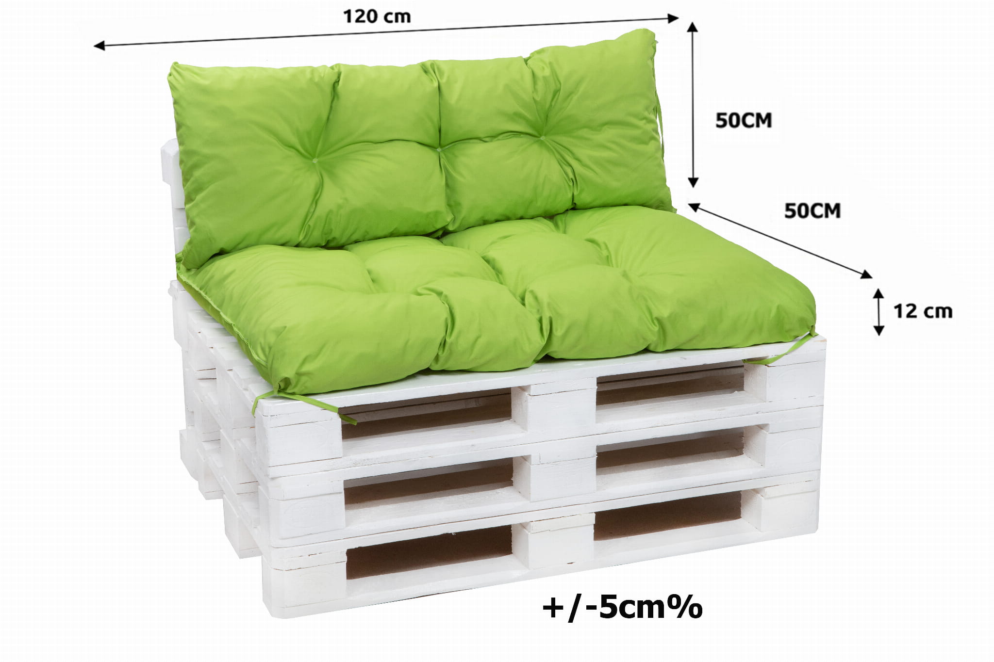 Set Coussins pour palettes 120x50 Assise-Dossier 120x50cm Chaux, coussins canapé extérieur/ matelas de palettes/ coussin de jardin avec dossier - 3