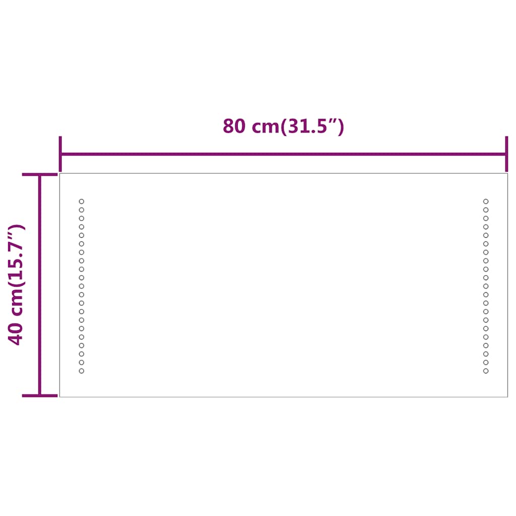 Miroir de salle de bain à LED 80x40 cm vidaXL - 9