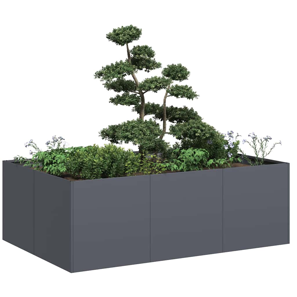 Doniczka Antracyt 120x80x40 cm Stal vidaXL