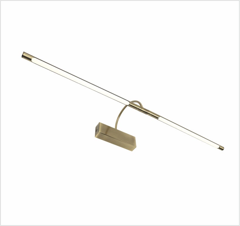 Inkiet LED do oświetlania obrazów, luster, tradycyjny styl 10W, ciepłe światło 3000K, wykończenie z antycznego brązu, przegubowe. 74cm
