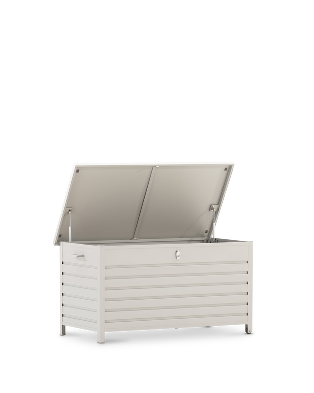 Baul jardin con ruedas 141x73x74cm aluminio moka - Protech