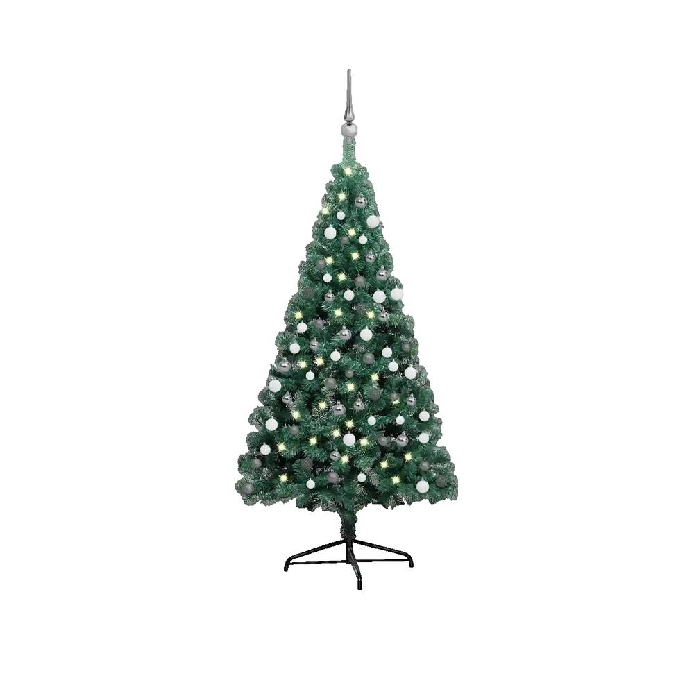 Sztuczna Choinka vitaXL Demi-arbre chic z Lampkami LED i Elegancką Dekoracją