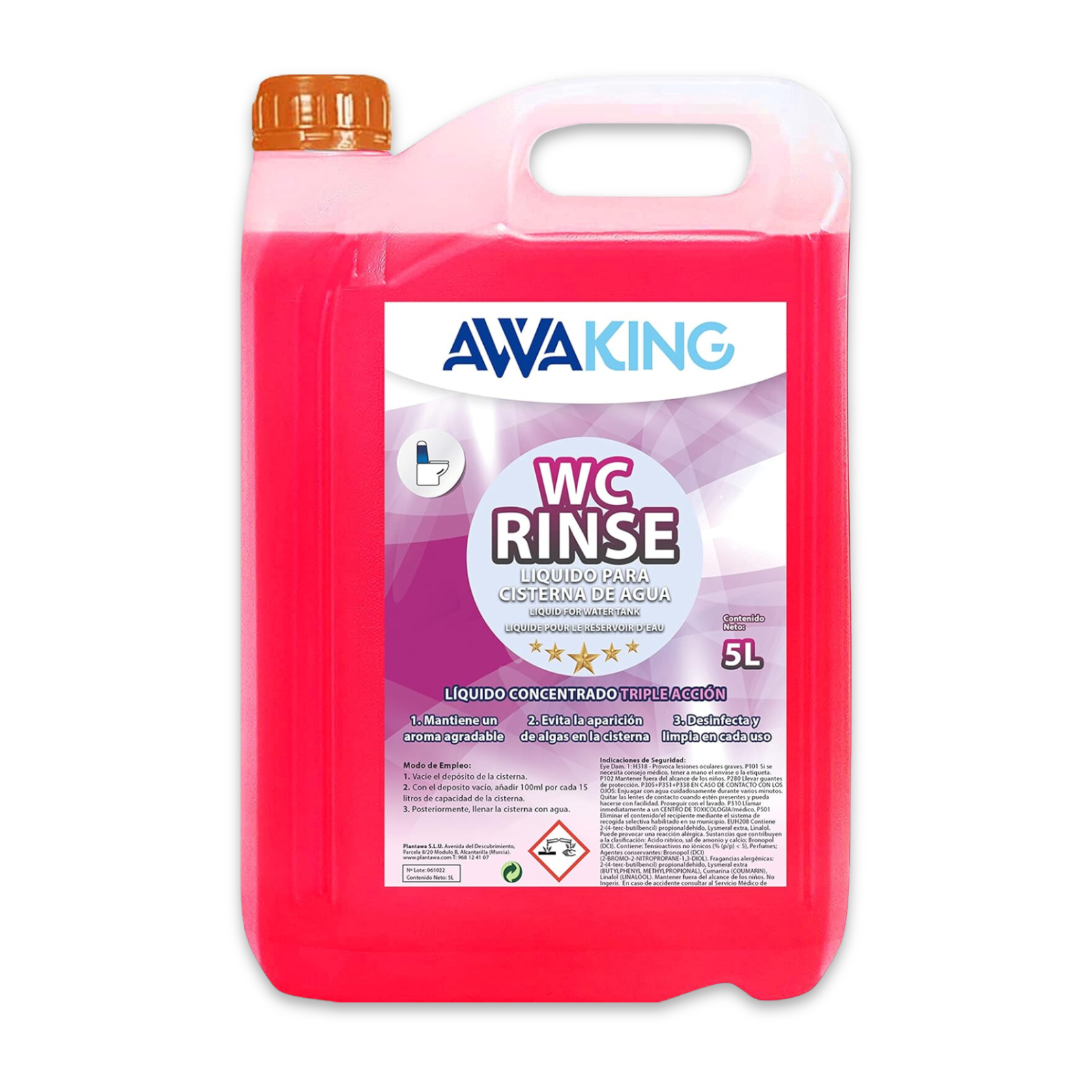 AWAKING Liquido WC Quimico Rinse 5L | Limpia y Desinfecta, Aroma ...