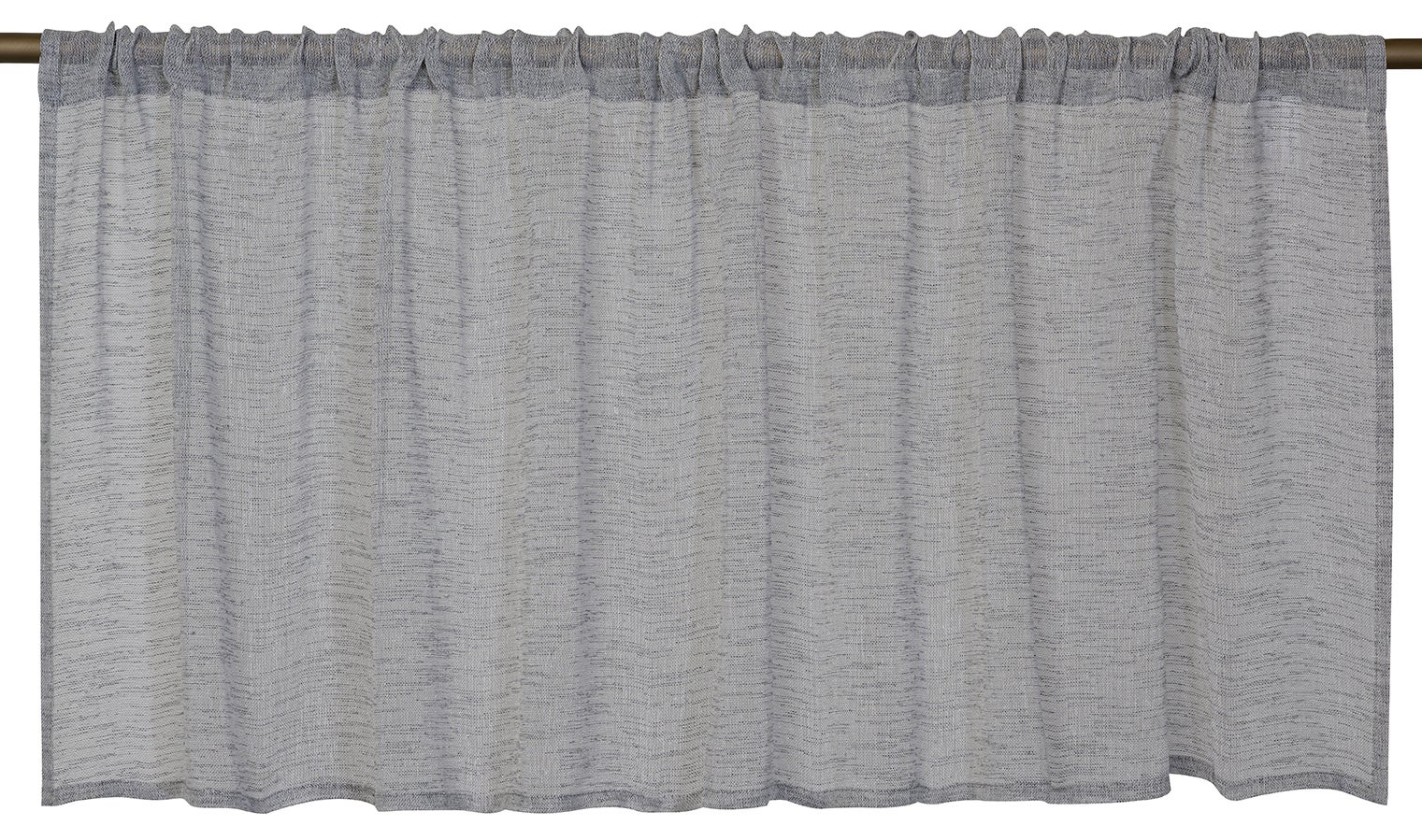 Heichkell Visillo Con Diseño De Rayas, Semitransparente, Puerta Corta, Con Cordón, Para Cocina, Comedor, Color Gris, Alto X Ancho 45 X 90 Cm
