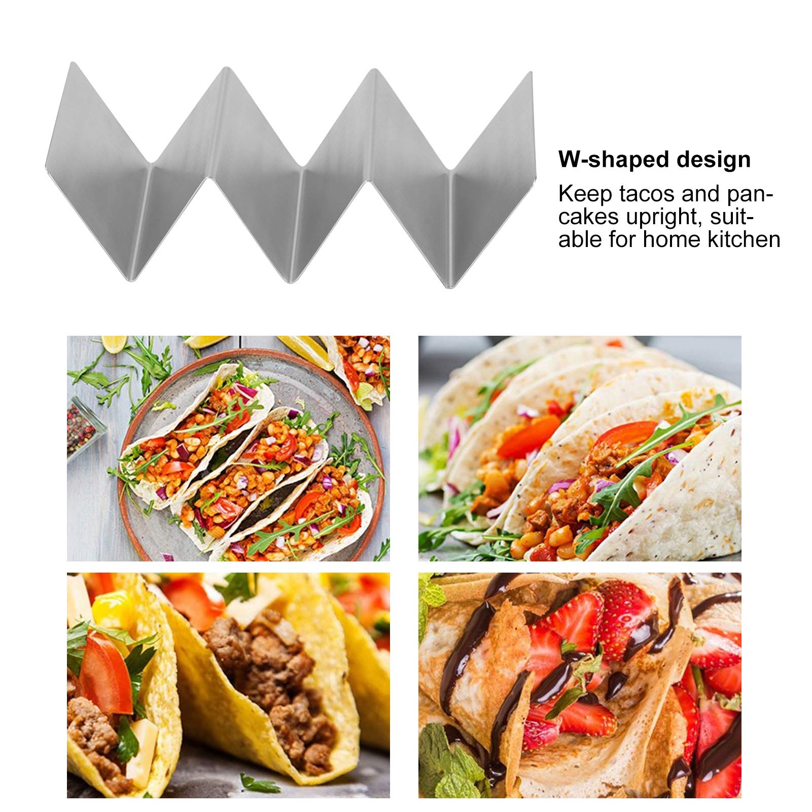 Support à Tacos En Acier Inoxydable – 3 Niveaux, Résistant Au Four Et Lave-Vaisselle, Idéal Pour Dîners Tex-Mex