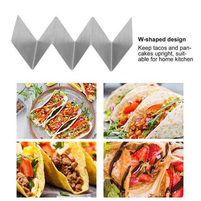 Support à Tacos En Acier Inoxydable – 3 Niveaux, Résistant Au Four Et Lave-Vaisselle, Idéal Pour Dîners Tex-Mex