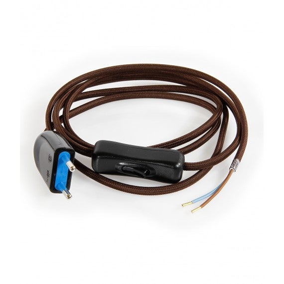 Câble Électrique Plat Marron Prémonté avec Fiche et Interrupteur — free download