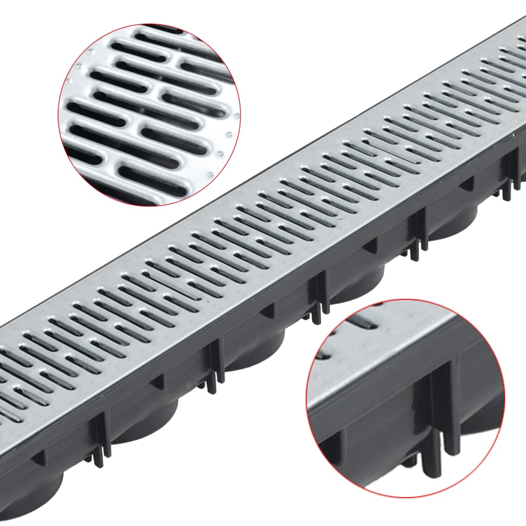 Caniveaux de drainage 6 pcs Acier galvanisé 6 m vidaXL - 3