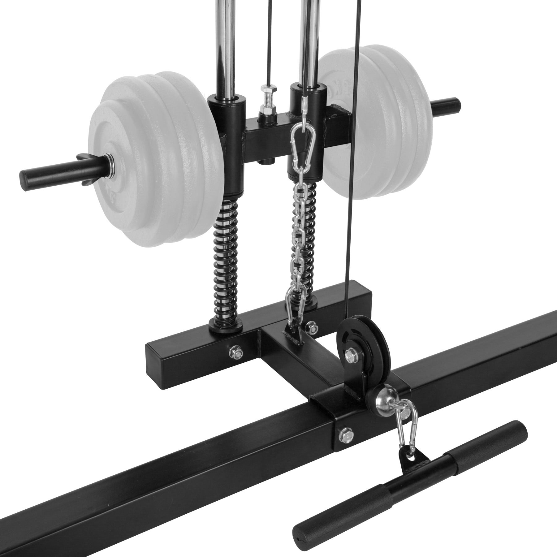 Estação de musculação multifuncional com polias de aço e suportes ajustáveis, 136 x 142,5 x 215 cm, preto/azul, TECTAKE - 5