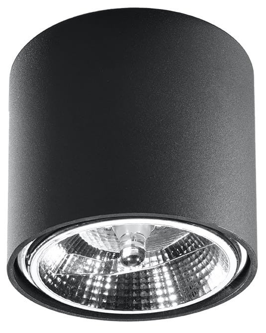 Reflektor sufitowy spot natynkowy Tiube okrągły czarny 1xGU10x40W wym: 12 x 12 cm metal Sollux Lighting