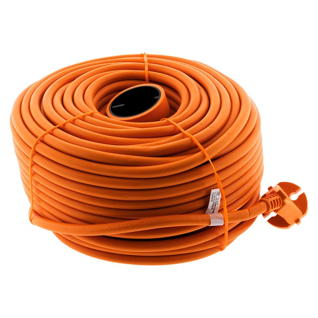 Prolongateur sans terre obturateur 16A 50m - orange - Zenitech