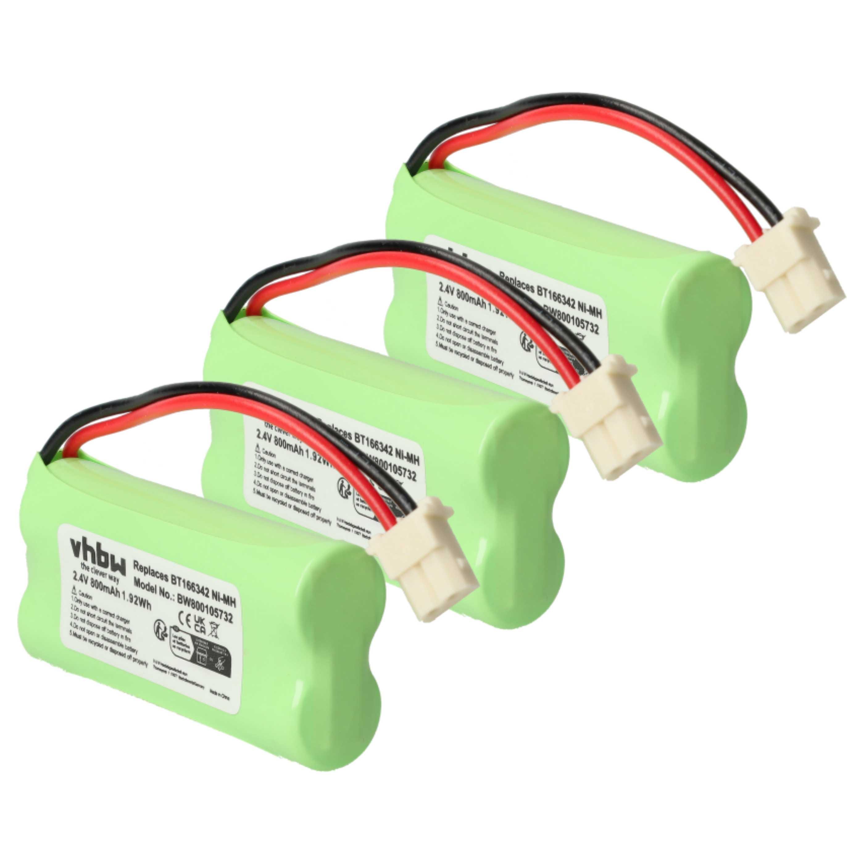 Vhbw Batteria Compatibile Per Telekom T-Sinus A602 Touch – 600mAh, 2,4V, NiMH – Sostituisce 89-1347-01-00