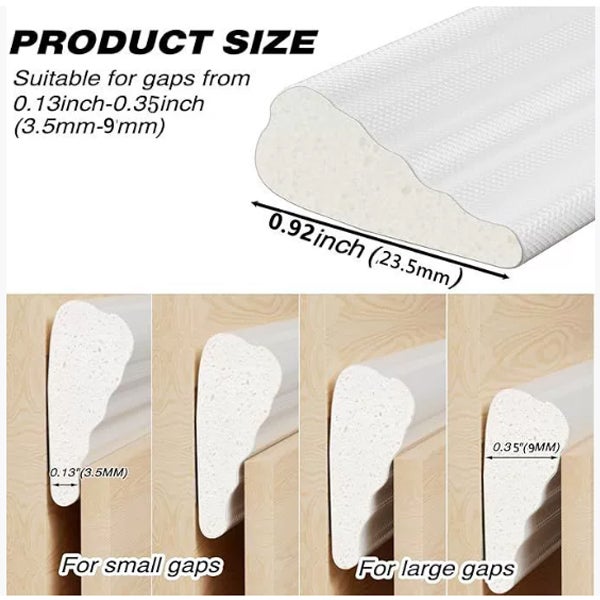 Burlete autoadhesivo para ventanas y puertas de 5 m - Sellado - Reduce el ruido y las corrientes de aire - 2