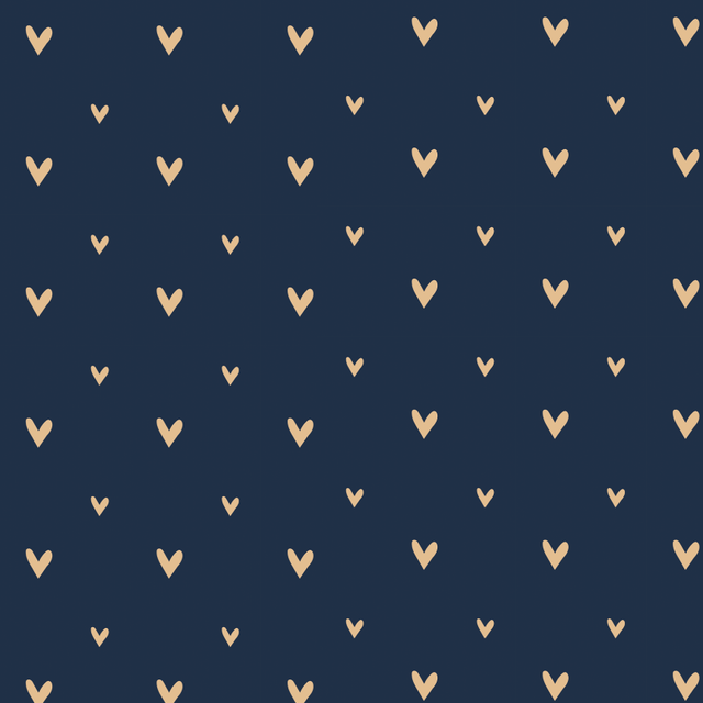 Fond d'écran jeunesse Coeurs d'or 58cm largeur sur 300cm hauteur