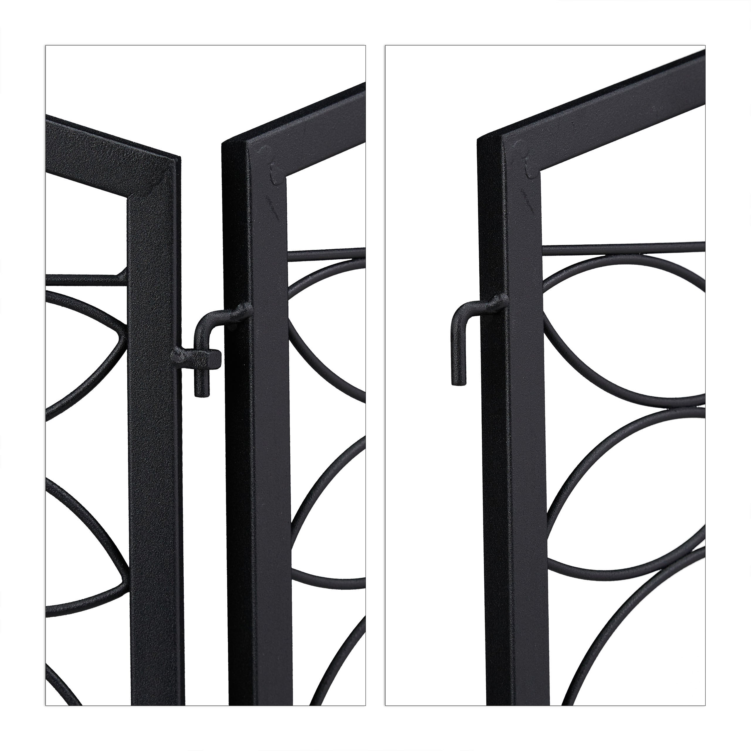 bordure potager, clôture jardin 4 éléments, fer, antique, ornements, H x L : 33 x 225 cm, noir, Relaxdays - 7