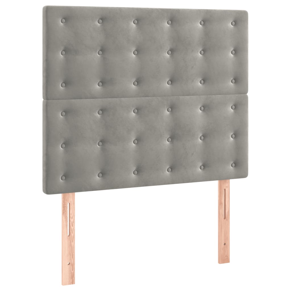 Cadre de lit sans matelas, en velours, gris clair, pour la chambre, 120 × 200 cm - 8