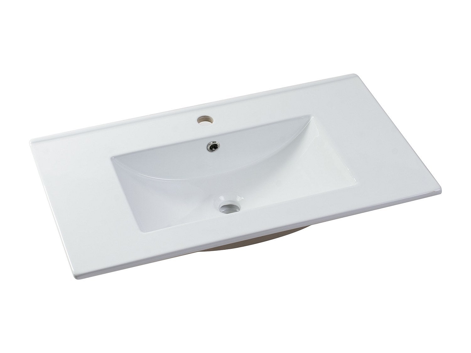 Vasque à encastrer blanche rectangle en céramique - 81 x 46,5 cm - MOTIAC - 2