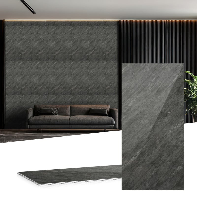 Watlitgenie  4X Papel Pintado Adhesivo Imitación Azulejo Con Textura Mármol, Apto Para Cocinas, Baños, Chimeneas Y Lavaderos, 120×60 Cm Gris , Leroy Merlin