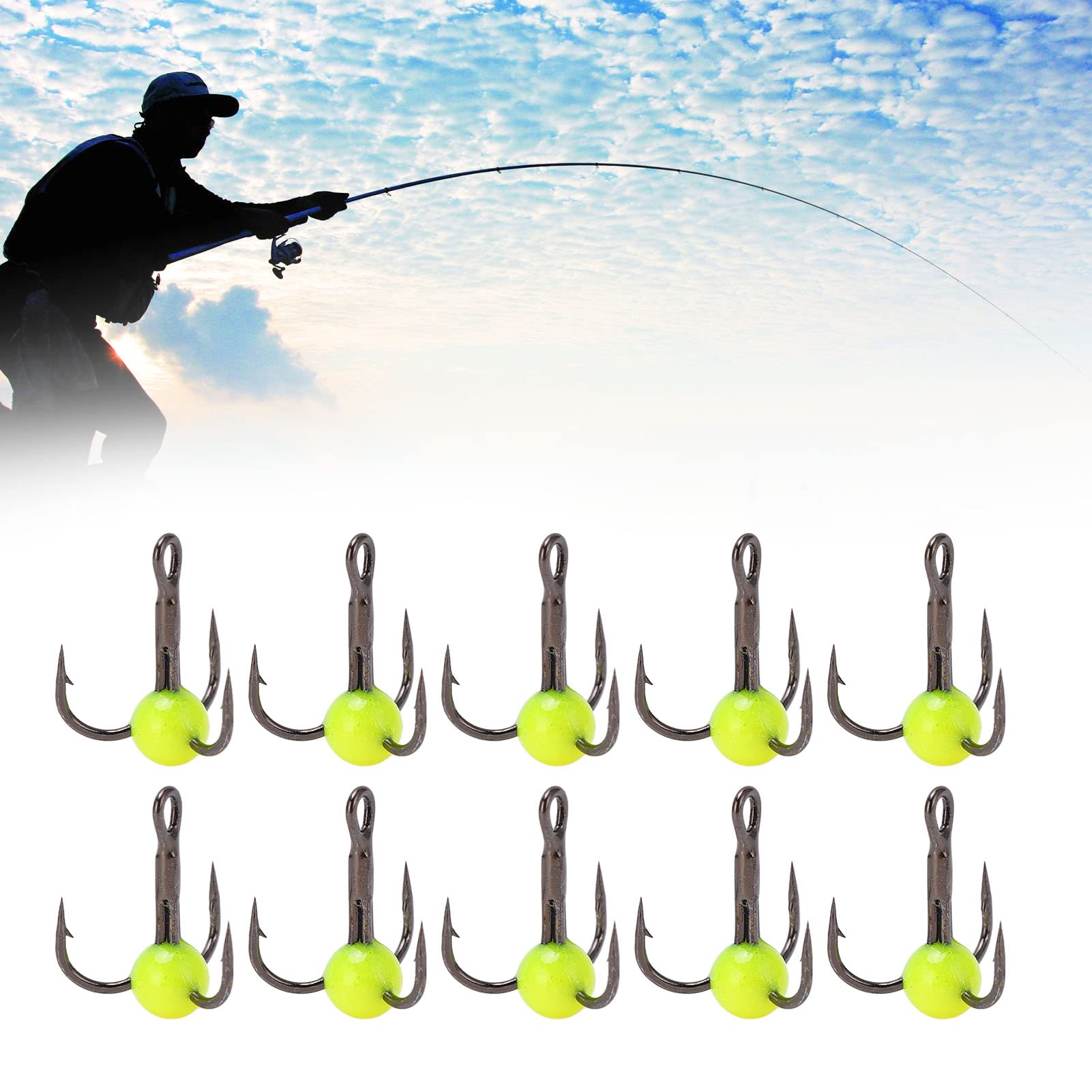 Gobesty Crochet De Pêche En Acier à Haute Teneur En Carbone, 130 Pièces Hameçon Triple Barbelé