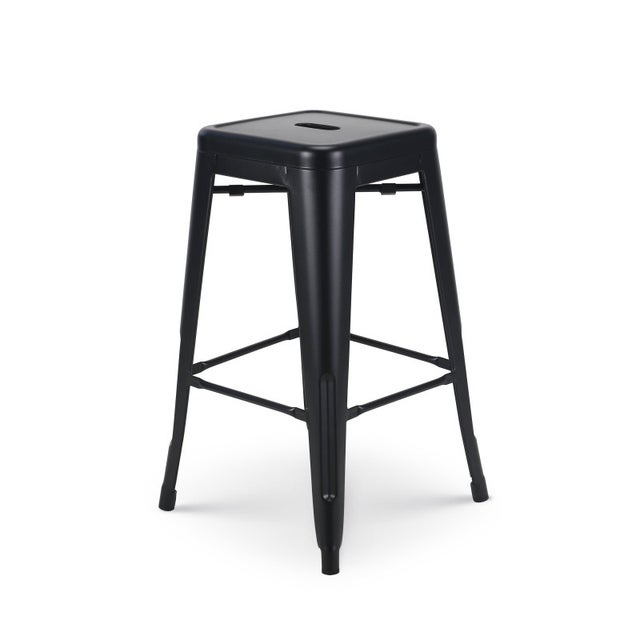 Baroni Home Tabouret de Bar avec Dossier et Coussin, Haute Chaise avec Repose Pieds - Design Moderne en PU et Bois Acier pour Maison et Restaurant
