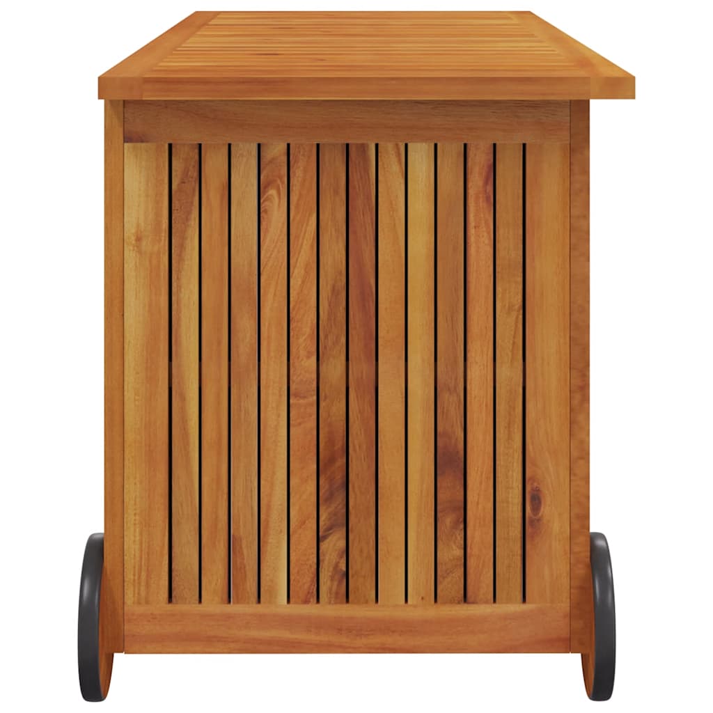 Coffre de jardin à roulettes, en bois d'acacia massif, 113 x 50 x 58 cm - COMFORTXL - 5