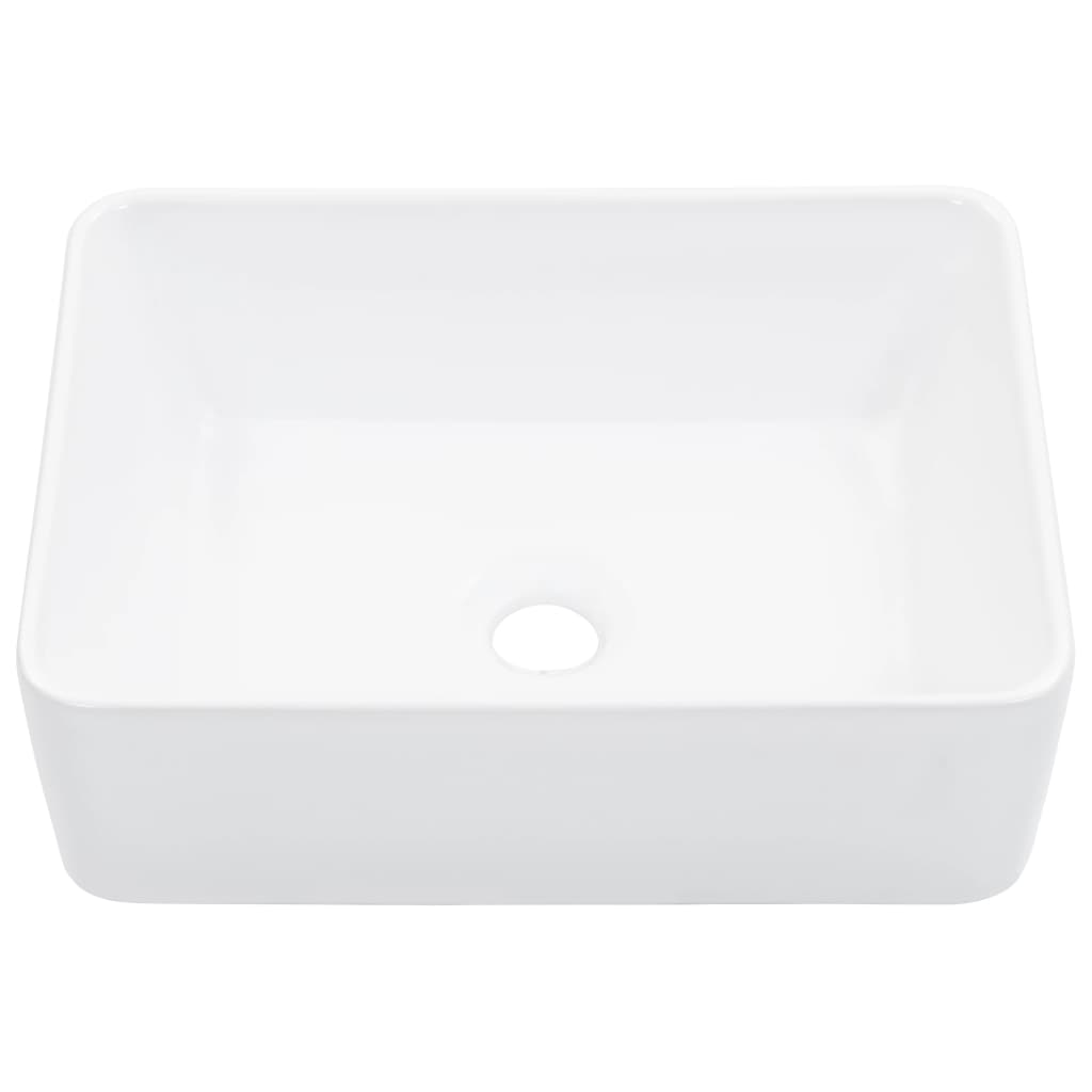 Lavabo 40x30x13 cm Céramique Blanc vidaXL - 4