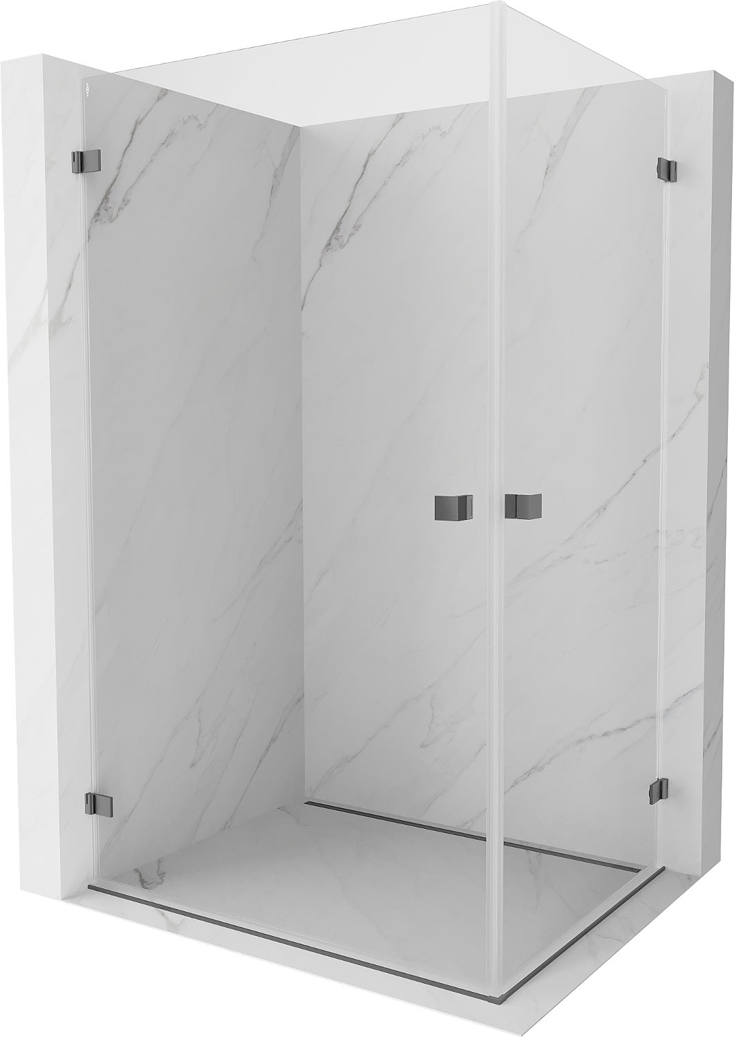 Mexen Lunar-B Duo kabina prysznicowa uchylna 100 x 95 cm, transparent ...