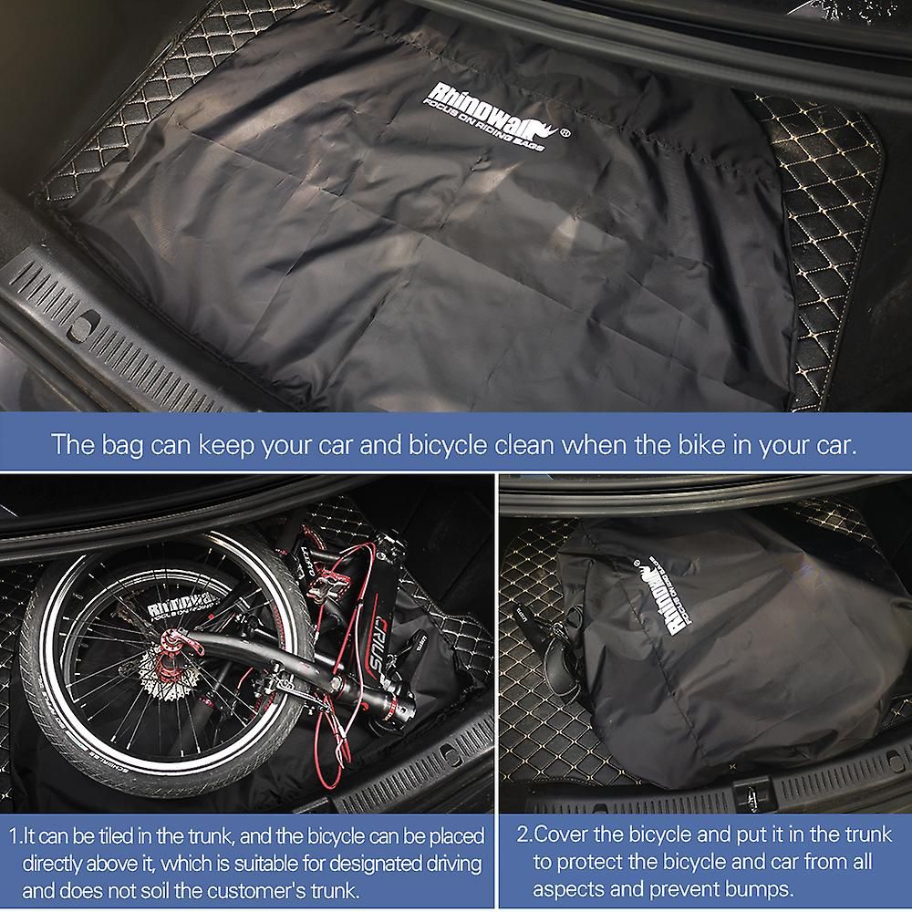 Housse pour vélo 20-22 pouces imperméable et légère Sac de rangement pliable pour vélo Housse portable pour vélo 81 x 105 cm Noir - 5