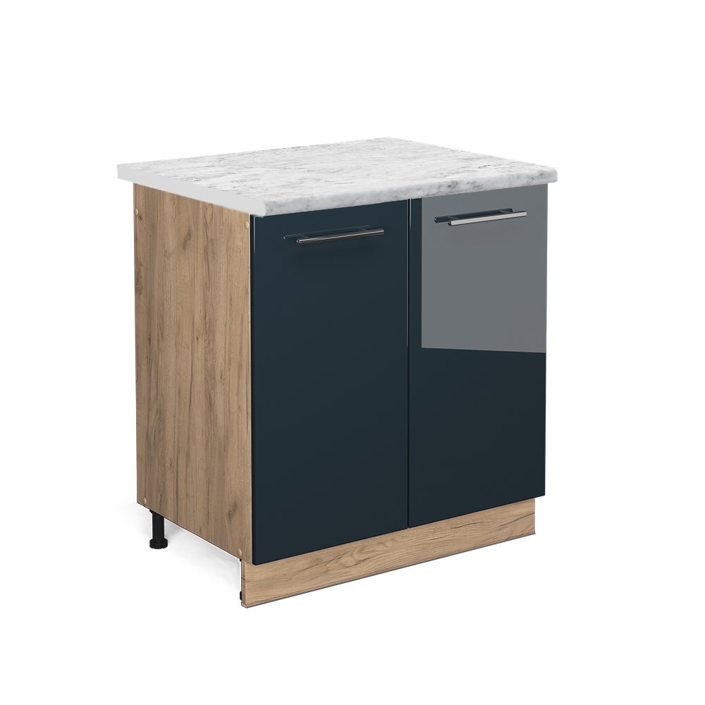 Vicco Szafka pod zlew Fame-Line, Ciemnoniebieski wysoki połysk, 80 cm , BP Marmur