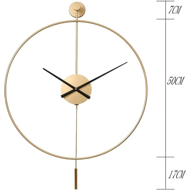 Horloge Murale,Pendule Murales Silencieuse Horloge Moderne Decorative pour Cuisine Chambre Salon Bureau - 50cm - 4