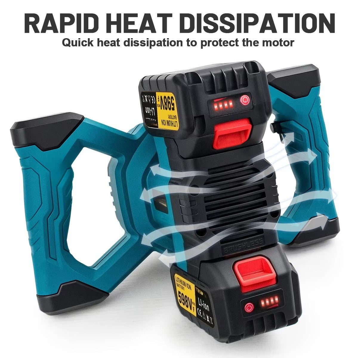 Mélangeur électrique sans fil pour béton, mortier et plâtre, à 6 vitesses, avec moteur sans balais, compatible avec les batteries Makita 18 V. - 6