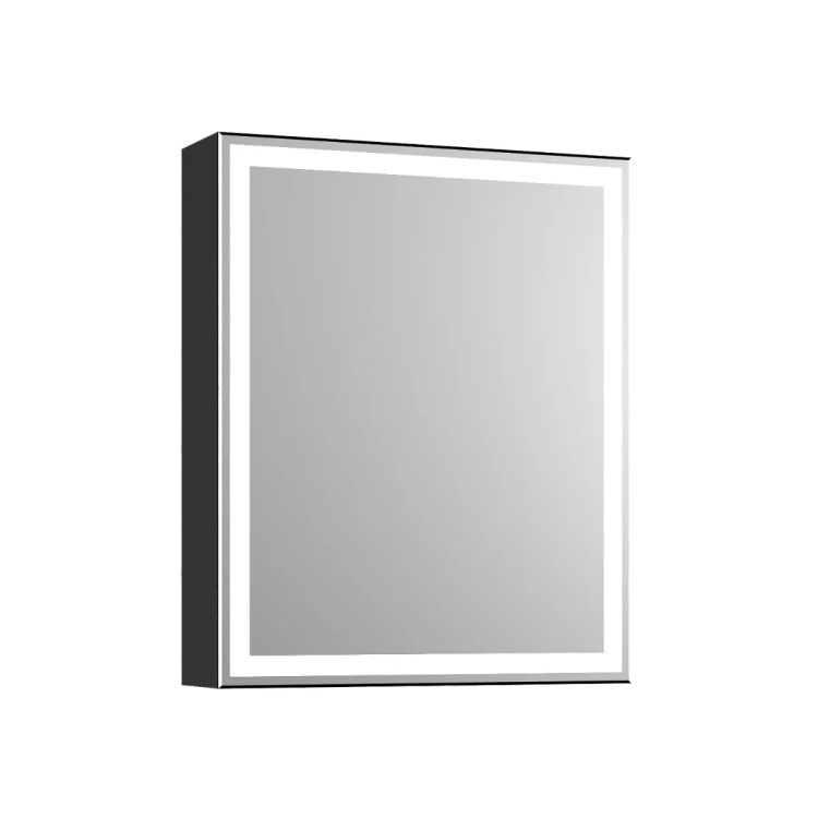 Szafka łazienkowa z lustrem NEO 52 cm czarny mat z oświetleniem LED