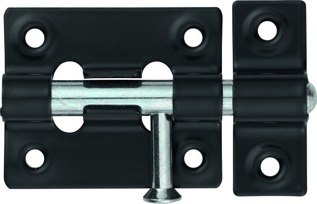Verrou de Box 45 mm Pene rond Acier Noir - Matière : Acier - Finition : Noir
