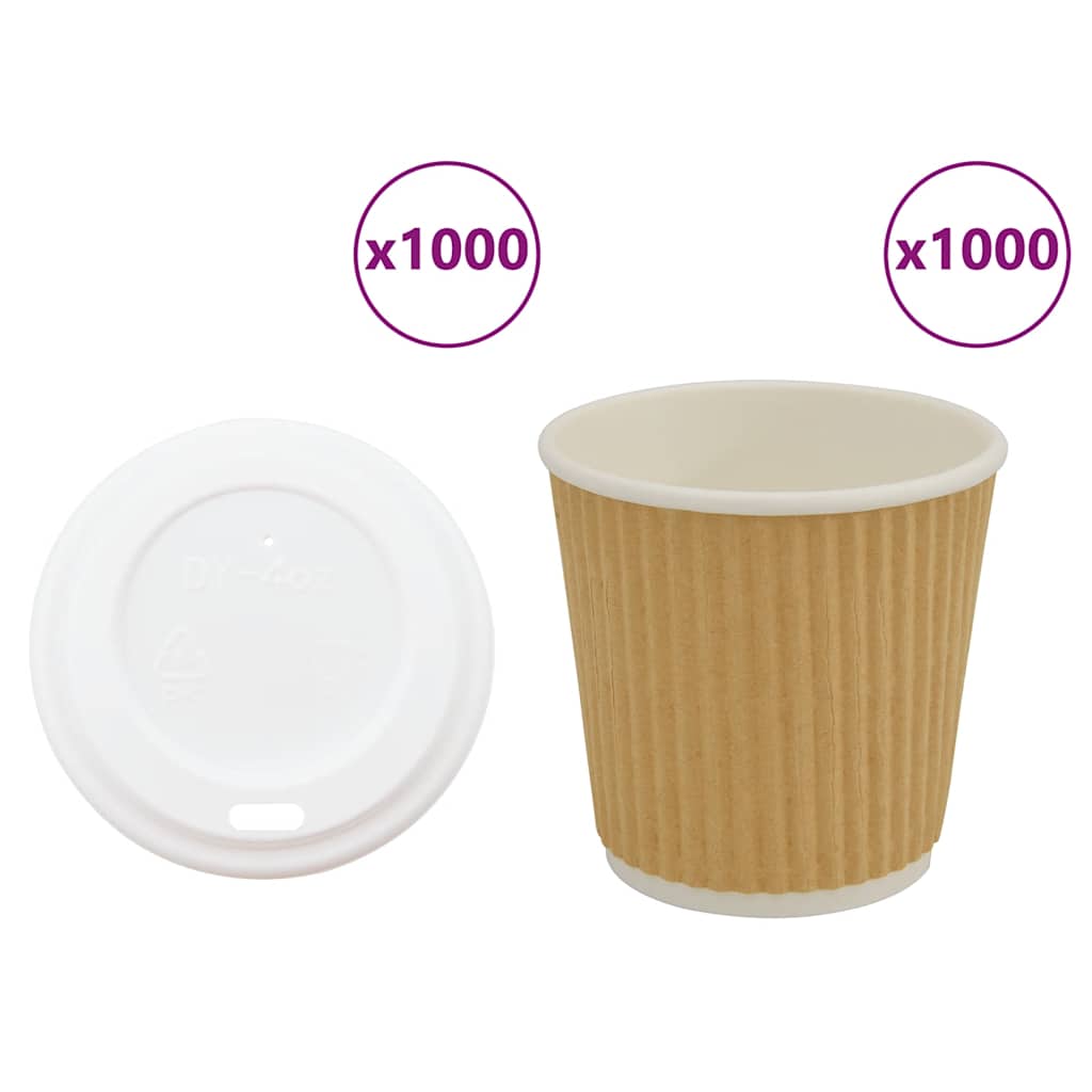 Vasos de café de papel con tapa 1000 piezas 4oz 100ml