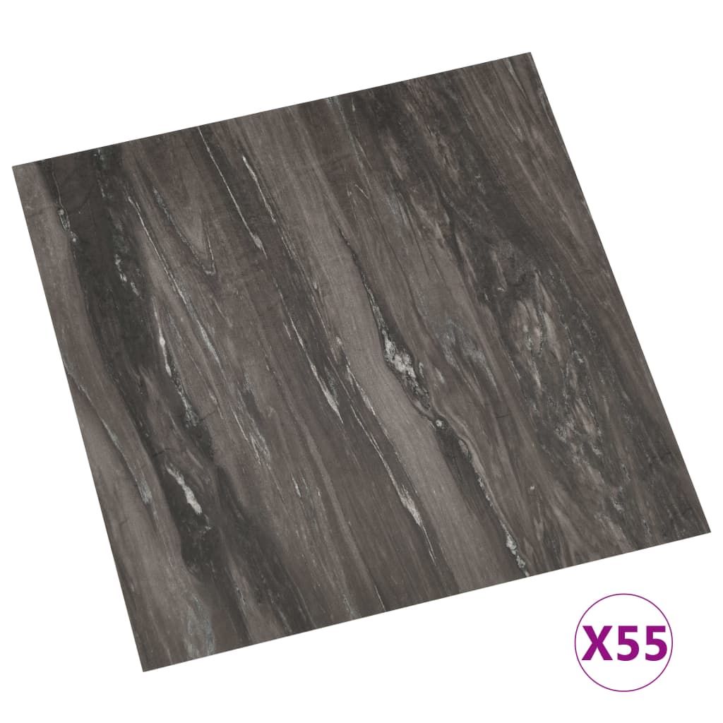 55 piezas lamas para suelo autoadhesivas | tarimas de suelo | tarimas autoadhesivas pvc 5,11 m² gris oscuro cfw88070