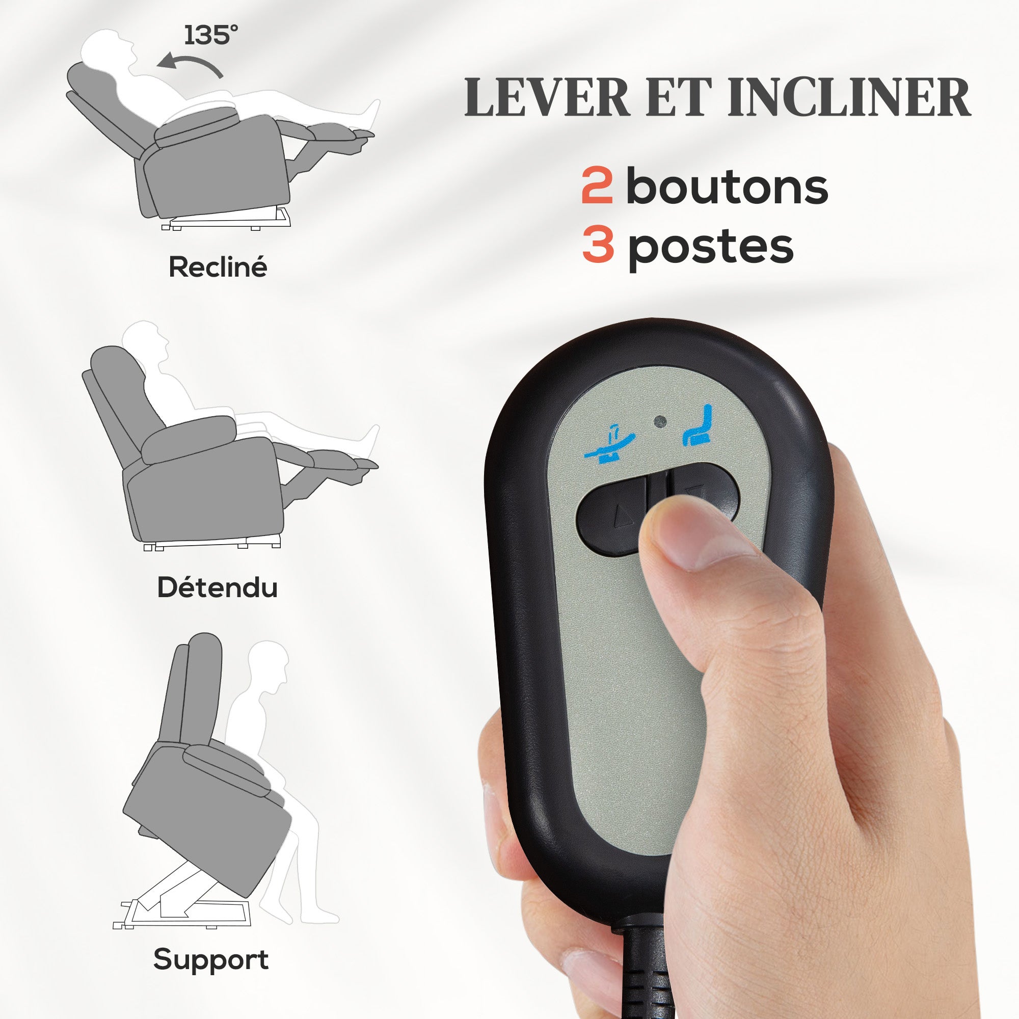 Fauteuil releveur électrique polyester 1 place HOMCOM - 4