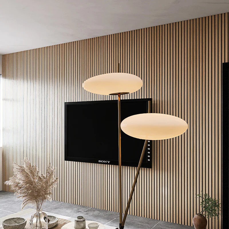 Panneaux Acoustiques Décoratifs en MDF – Lot de 4, Chêne Blanc, 240x60cm - 4