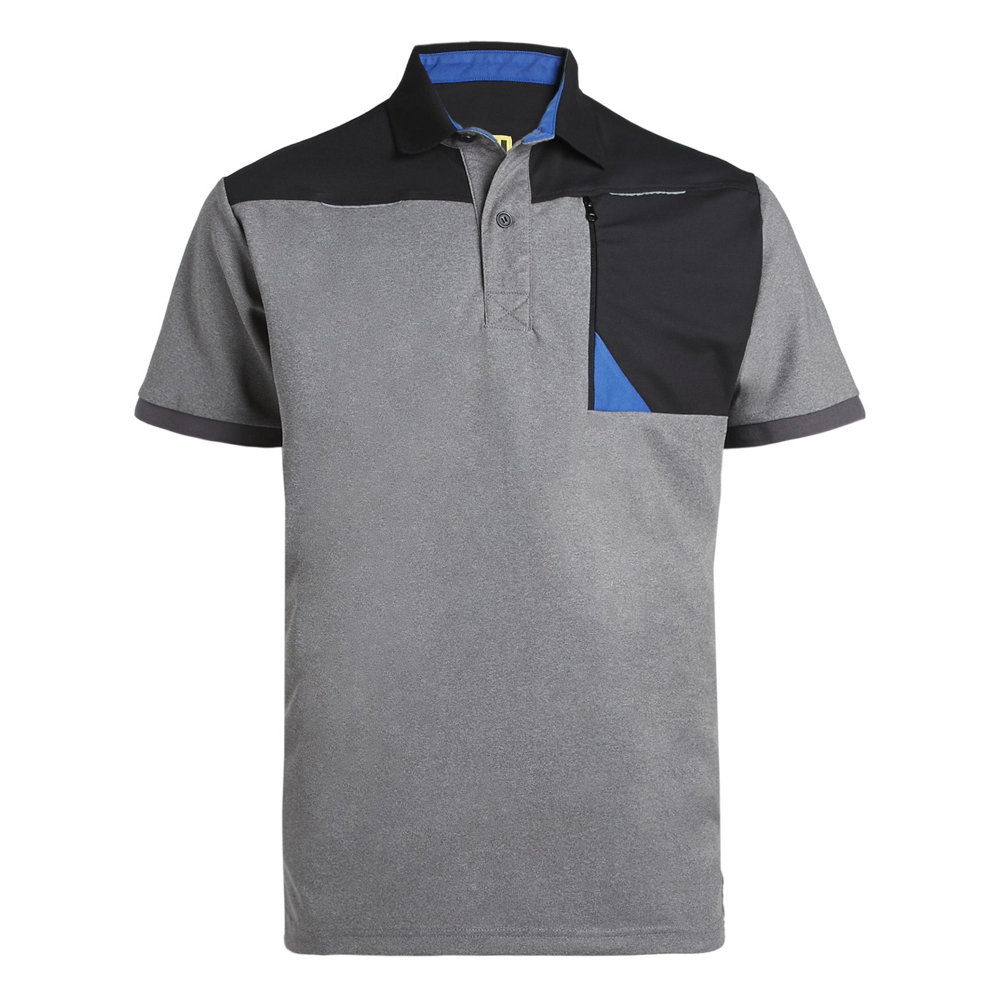 HORTEN - POLO DE TRAVAIL - 1403 Noir , Gris chiné S - 4