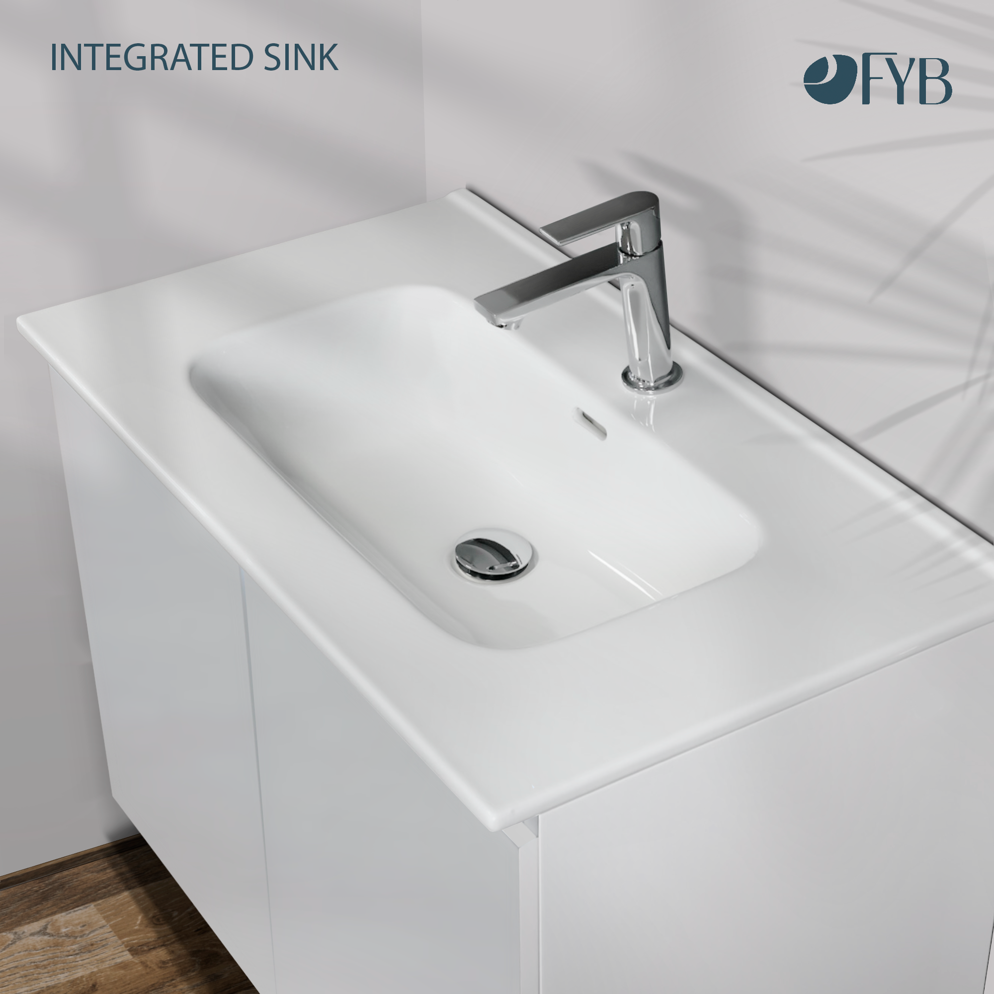 Feel Your Bath, Meuble De Salle De Bain WOLF Blanc 60 cm, 2 Portes, Vasque Céramique Intégrée Et Miroir Ovale LED Antibuée - 5