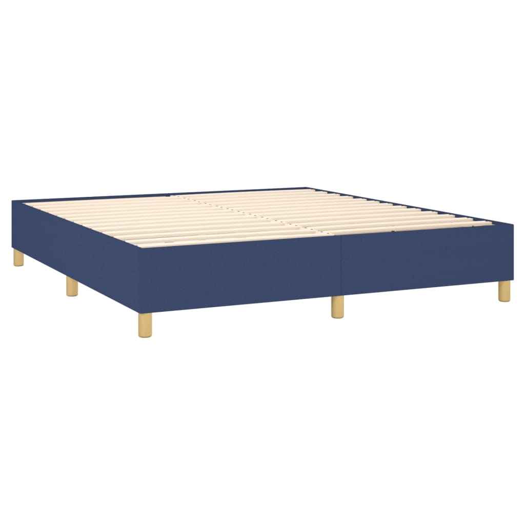 Maison Exclusive - Sommier à lattes de lit matelas et LED Bleu 160x200 cm Tissu - 5
