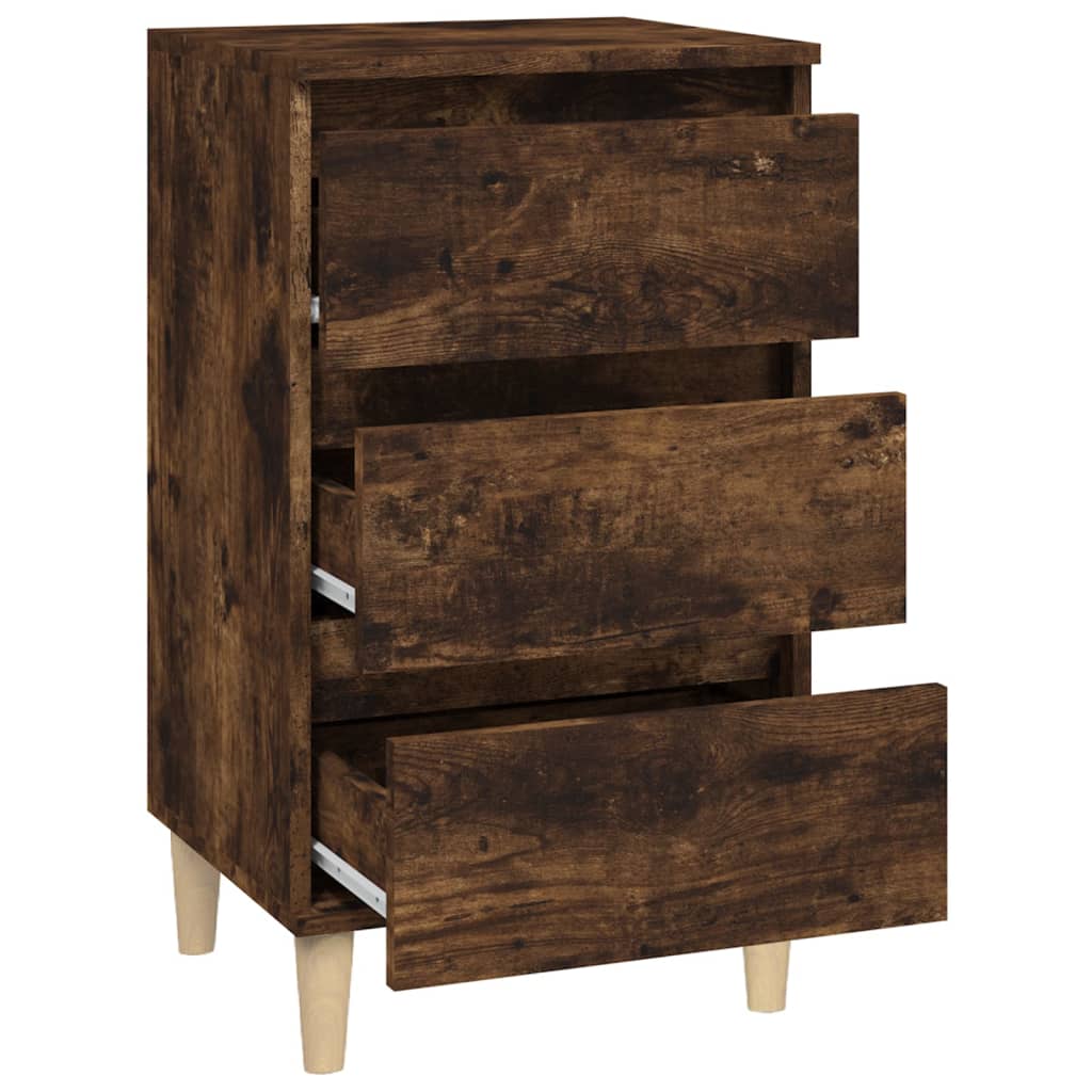 vidaXL Table de chevet chêne fumé 40x35x70 cm bois d'ingénierie - 7