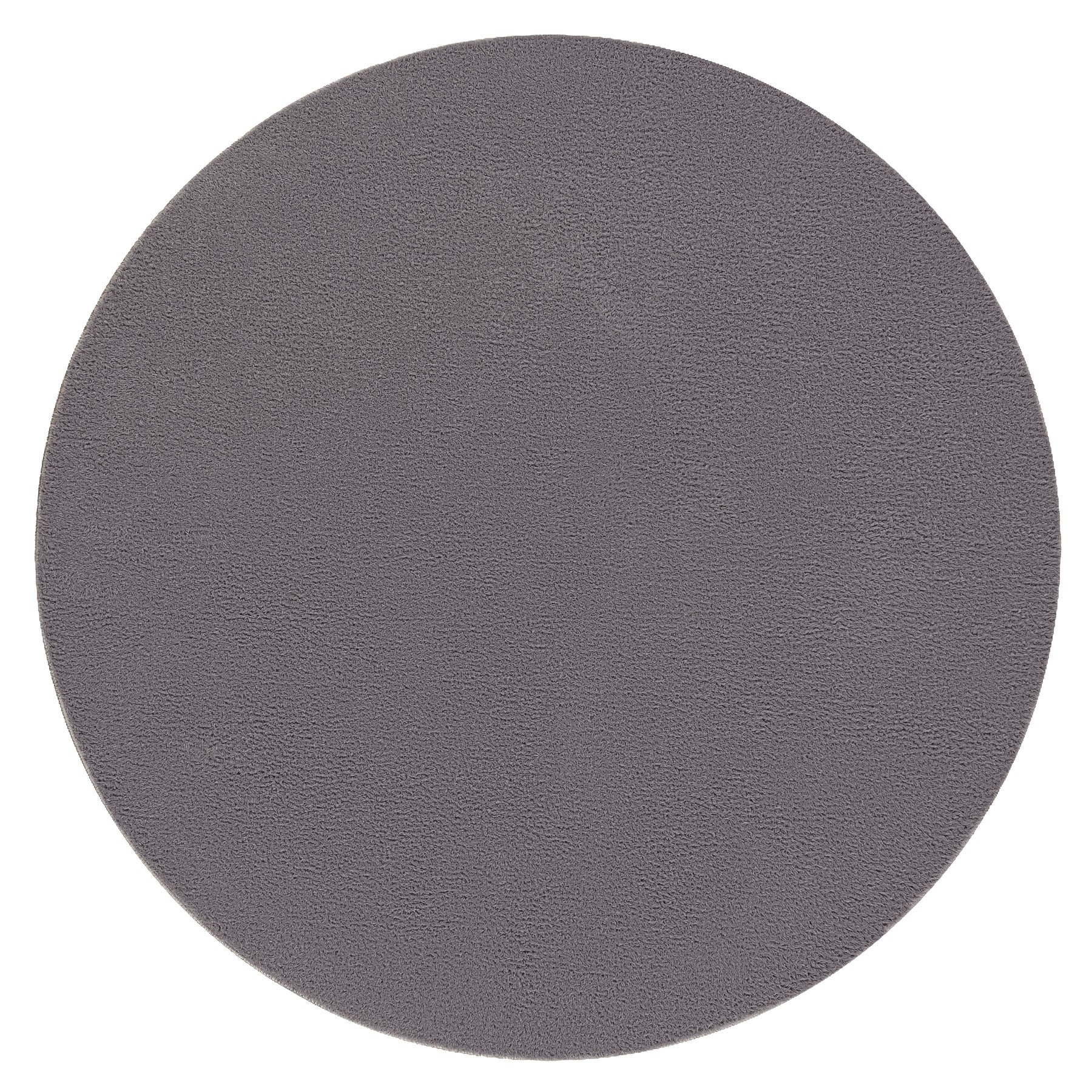 Tappeto da lavaggio moderno LINDO cerchio grigio, antiscivolo, a pelo lungo rotondo 80 cm - 3
