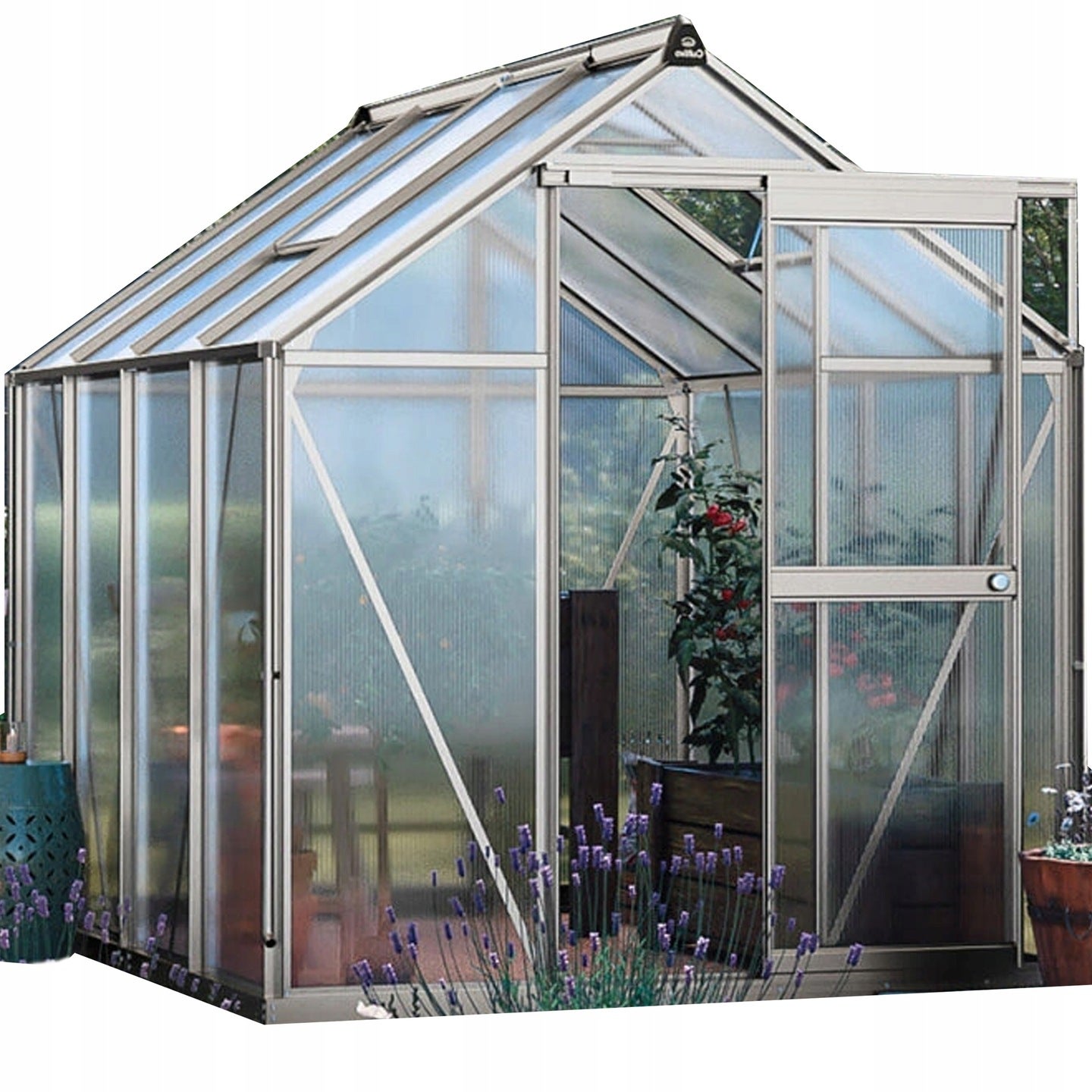 Szklarnia z Poliwęglanu Cultivo Ogrodowa 3x2 Slide-In 245x183cm Srebrna 1 szt