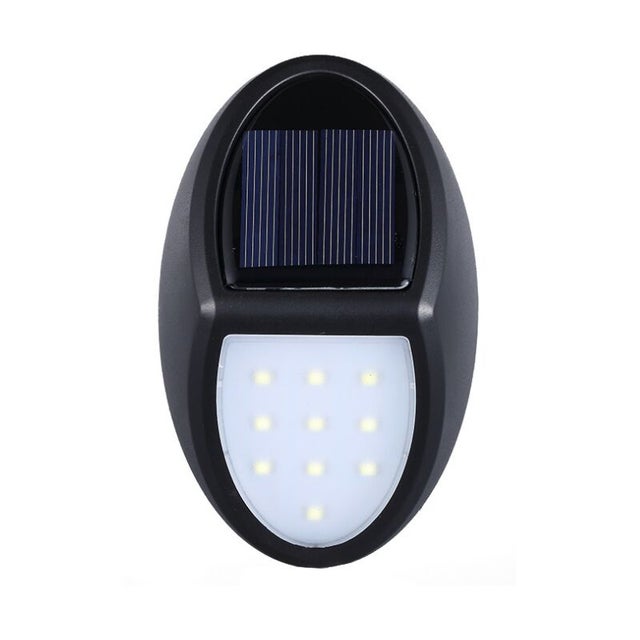 Lampy solarne zewnętrzne, 10 lamp solarnych LED, czujniki zmierzchu i świtu, lampy ścienne LED na taras, do ogrodu, na patio, na schody