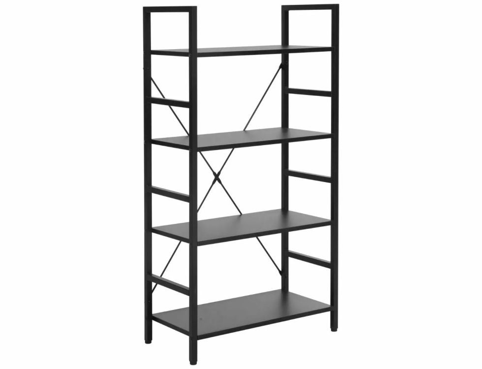 Regał na książki LOFT R4 czarny/czarny mat