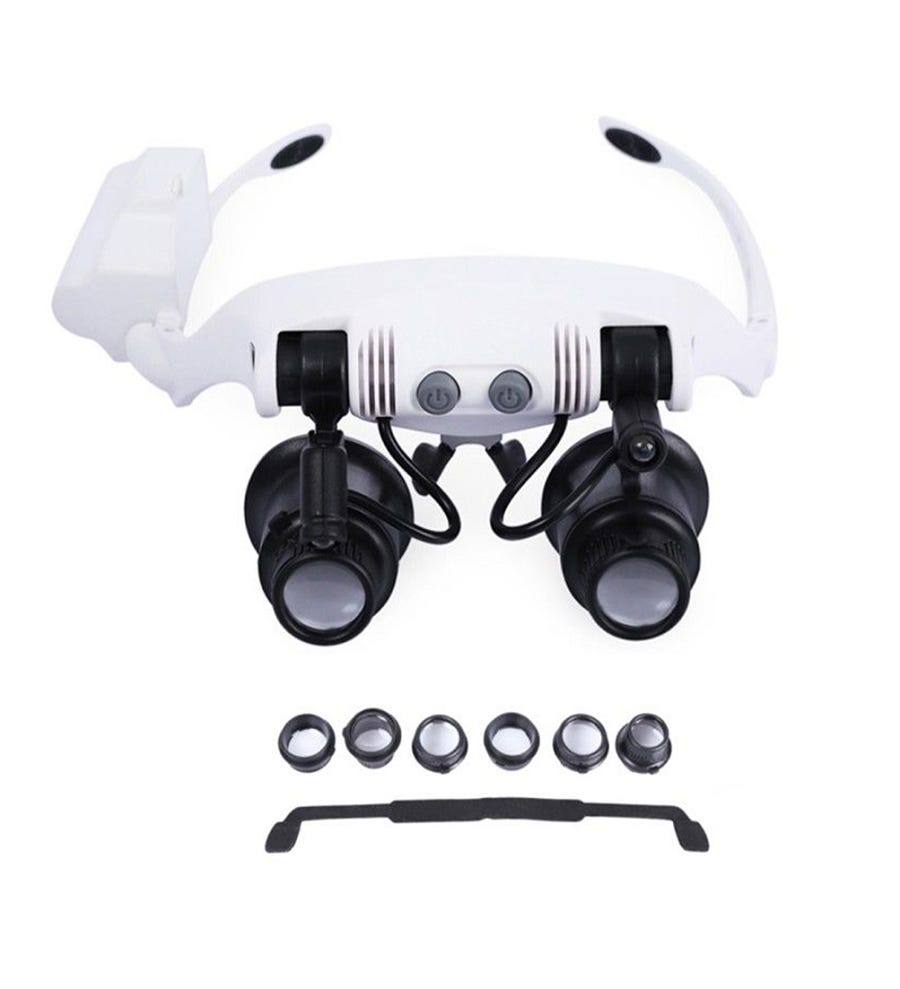 Occhiali Ingrandimento A LED Ricaricabili - 3 Lenti 1.5X-2.5X, Per Lettura E Lavori Di Precisione - Foto 8