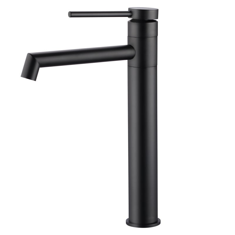 LOVHAUS Wysokie baterie umywalkowe do łazienki, matowa czarna wysoka bateria umywalkowa, bateria umywalkowa jednouchwytowa 24 cm