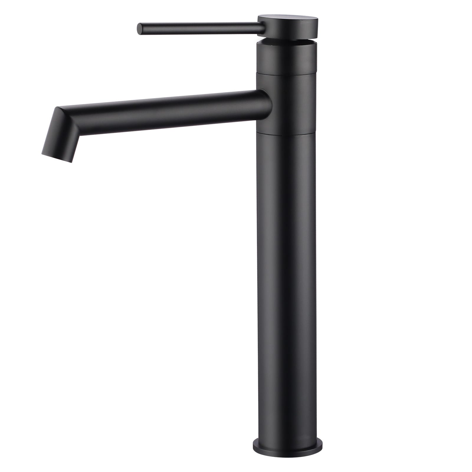 Robinet Salle De Bain Noir Mat Acier Inoxydable - Mitigeur Lavabo Cascade Haut Avec Contrôle Eau Chaude Froide